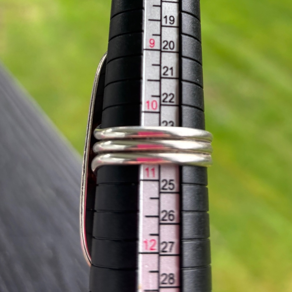 Sterling Silver Red Orange Inlay Statement Ring - Picture 2 of 2